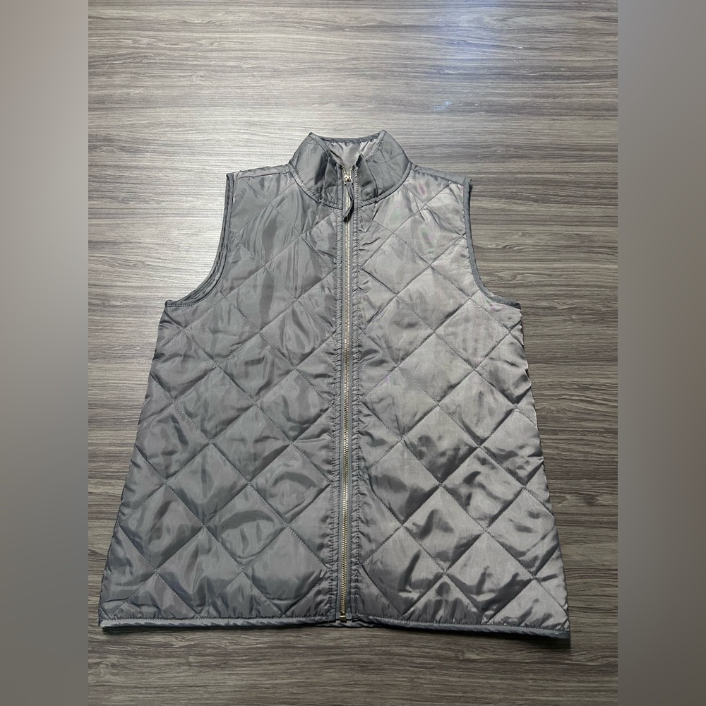 Mud Pie Gray Quilted Vest Size Small (4-6)